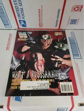 WWF Magazine July 1997  Trading Cards Attached Legion of Doom on Cover ~ Cb50